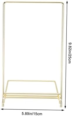 Elegant Gold Metal Plate Stand for Compact Recipe Book Art Display