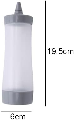 Lasersm 2 Piece 12oz Plastic Squeeze Bottles with Cap Grey