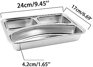Durable stainless steel divided plates for separating and storing food