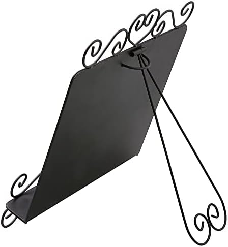 MyGift Black Metal Kitchen Cookbook Stand
