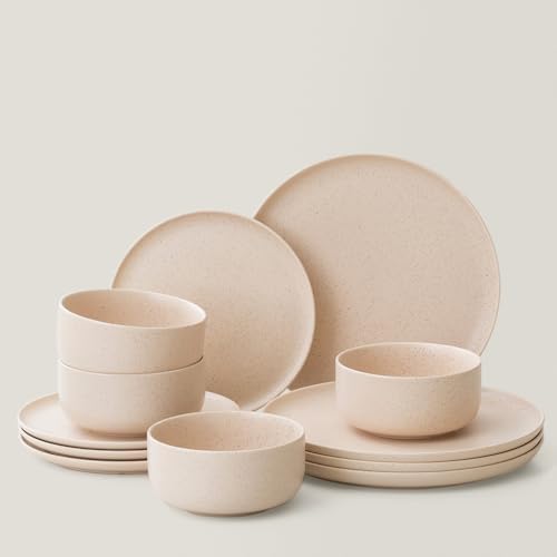 Durable Dinner Plate Set with Natural Clay Finish