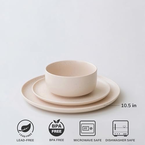 Durable Dinner Plate Set with Natural Clay Finish