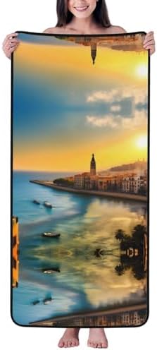 Sunset by the River Soft Comfy 27x55 Velvet Towel for Home Travel