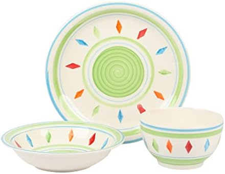 Heidy Hand Painted Dinnerware Set - Green
