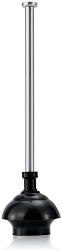 Stylish Stainless Steel Toilet Plunger with Holder for Bathroom