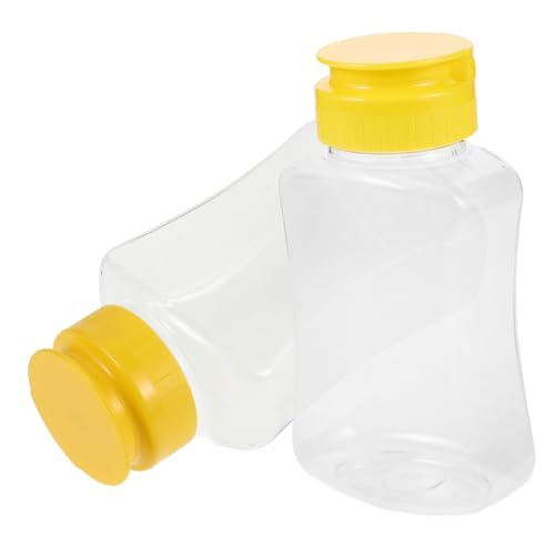 Happyyami Squeeze Honey Jar 2-Pack Leak-Proof Condiment Dispenser Easy to Use