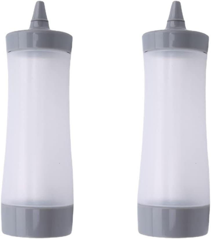 Lasersm 2 Piece 12oz Plastic Squeeze Bottles with Cap Grey