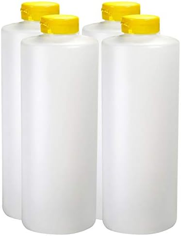 The Pinnacle Mercantile 4-Piece Yellow Flip-Top Condiment Squeeze Set