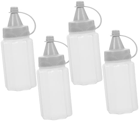4pcs Mini Refillable Condiment Squeeze Bottles for Ketchup Honey Mustard Olive Oil