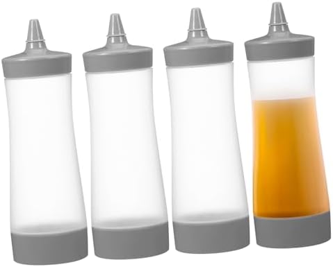 Cabilock 4Pcs Condiment Squeeze Bottles - Perfect for Kitchen Use4 Mini Squeeze Bottles