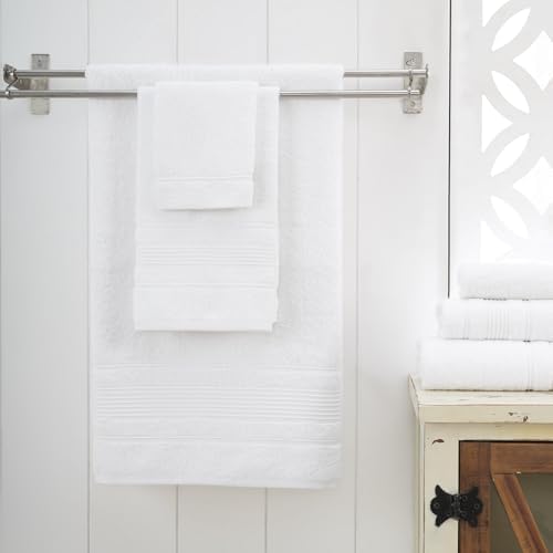 Personalized Custom Monogrammed White Bath Towels Set - 2 Piece