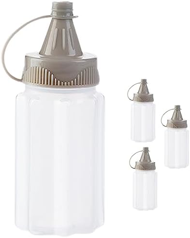 Kichvoe 4pacBarbecueSeasoningBottleOliveOilSqueezeBottleRefillablePicnicCondimentBottlesClearHoneyDispenserJamPaint