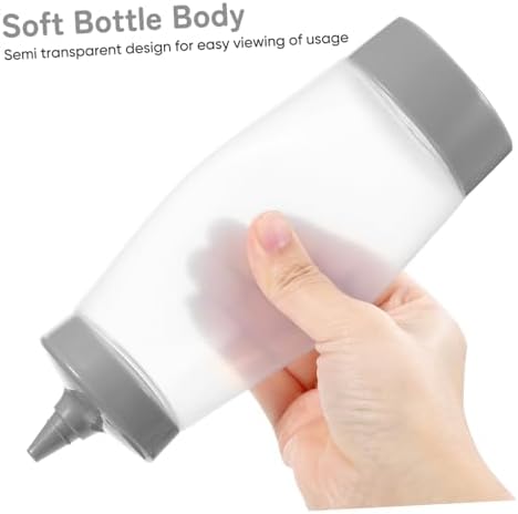 FELTECHELECTR Reusable Plastic Condiment Squeeze Bottle Grey
