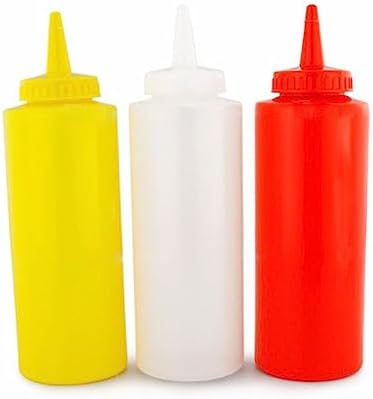 Squeeze Condiment Bottles Set for Ketchup Salad Dressing Mustard