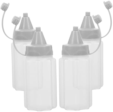 Zerodeko Reusable Squeeze Bottles Set of 4 Durable Sauces Dressings Oils