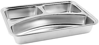Durable stainless steel divided plates for separating and storing food