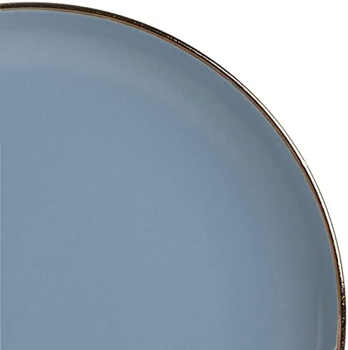 Gibson Home Rockaway Round Stoneware Dinnerware Set Service for 4 Matte Blue