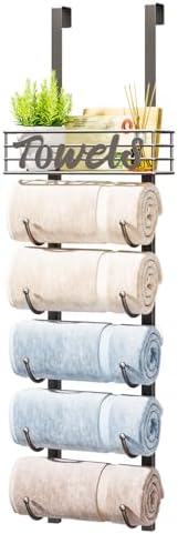 Sturdy 6-Tier Over-Door Towel Rack for Small Spaces