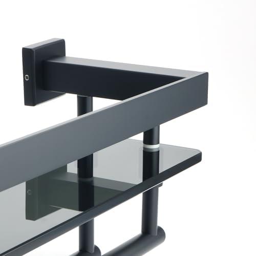 Alise 20-inch Double Towel Bar Glass Shelf for Bathroom
