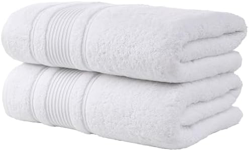 Personalized Custom Monogrammed White Bath Towels Set - 2 Piece