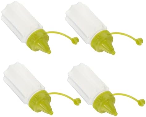 4 Pack Condiment Squeezing Bottles for Salad Dressing Olive Oil Mustard