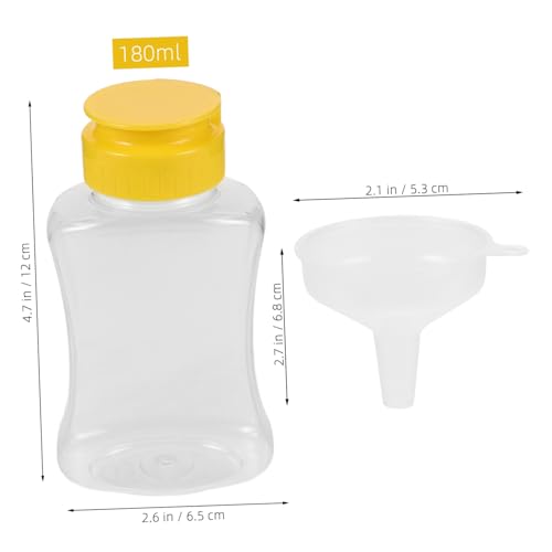 BESPORTBLE Squeeze Condiment Bottles with Funnel - 180ml Honey Dispenser