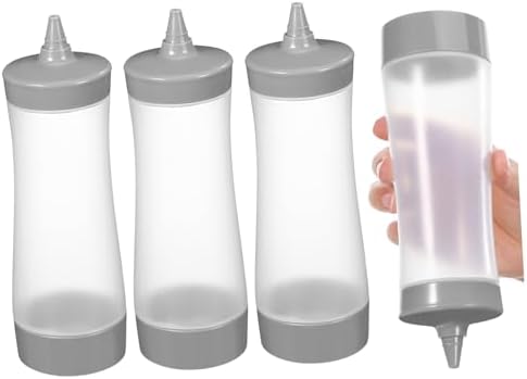 OKUMEYR Premium 4Pcs Condiment Squeeze Bottles Set