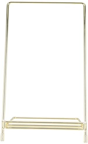 Elegant Gold Metal Plate Stand for Compact Recipe Book Art Display