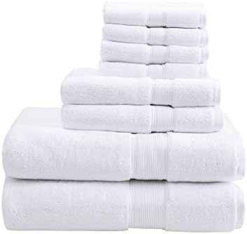 Madison Park 800 GSM Luxury Cotton Bath Towel Set 8 Piece White