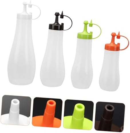 Cabilock 4PCS Reusable Squeeze Condiment Bottles