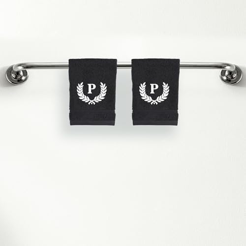 Personalized Monogrammed Black Washcloth Set
