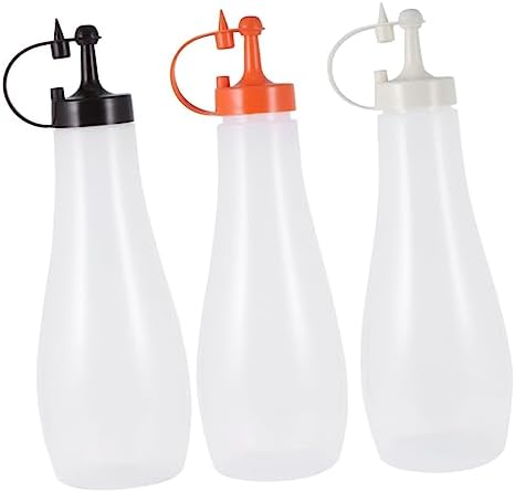 Cabilock 3-Pack Salad Dressing Squeeze Bottles Orange Kitchen Essentials