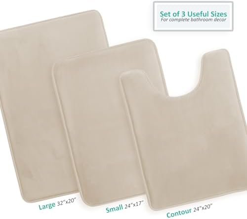 Clara Clark 3-Piece Bath Rugs Set for the Bathroom