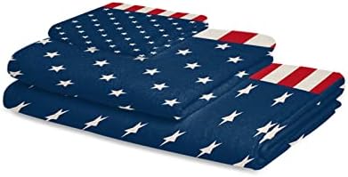 Sevenbabu American Flag Bath Towels Set