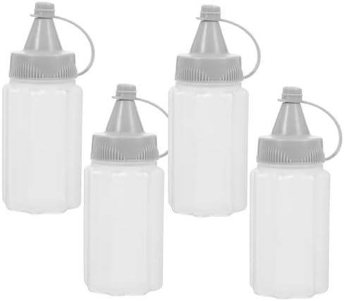 SECFOU Professional Squeeze Condiment Bottles 4-Pack Gray Easy to Use and Durable