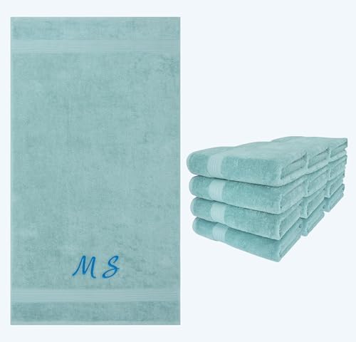 12-Piece Embroidered Cotton Bath Towels for Comfort Style