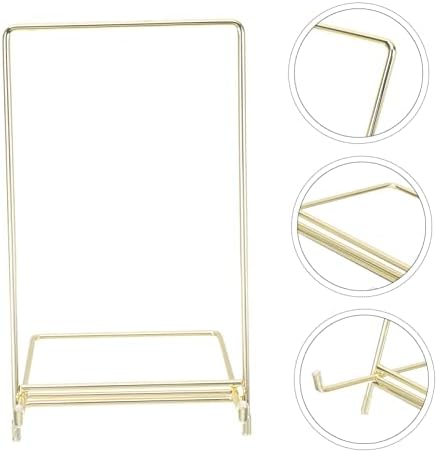 Elegant Gold Metal Plate Stand for Compact Recipe Book Art Display