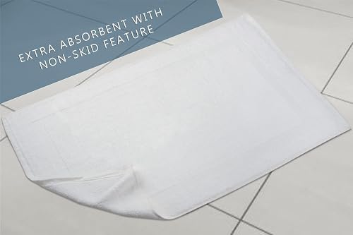 12-Pack 18x25 White Cotton Bath Mat Towels
