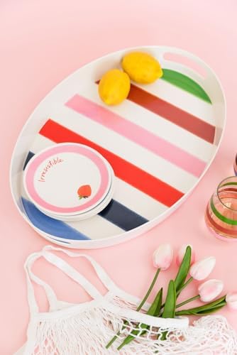 Kate Spade New York Adventure Stripe Melamine Dinner Plate Set 4-piece