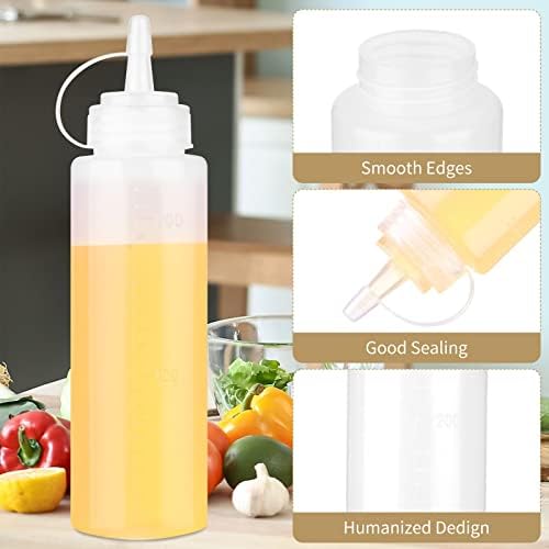 24 x 8oz Squeeze Bottles Twist-Top Leak-Proof Multipurpose Durable