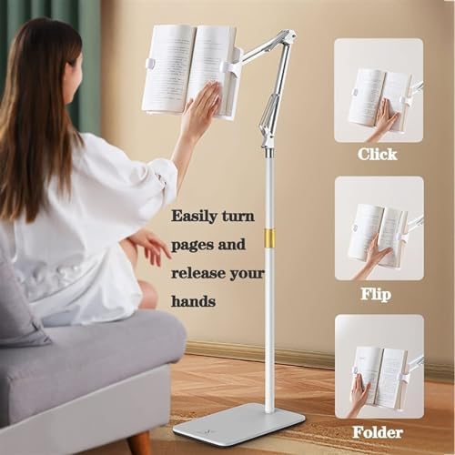 Adjustable Floor Stand for Tablets Laptops and Cookbooks