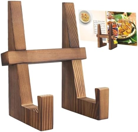 Premium Handmade Wooden Kitchen Cookbook Stand for Easy Reading Storage