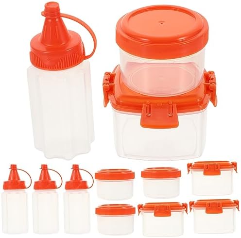 Luxshiny 12Pc Condiment Squeeze Bottle Set Red