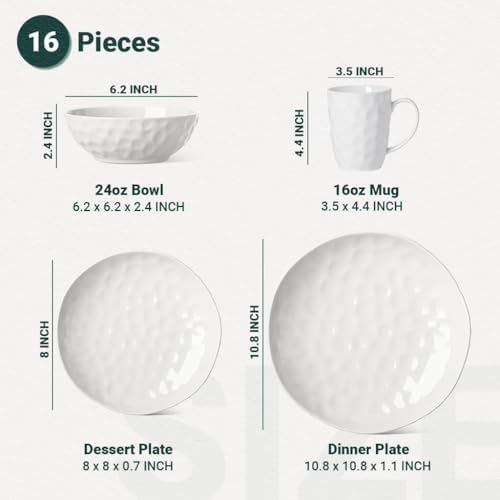 Cozy Eco-Friendly 16-Piece Dinnerware Set Microwave Safe Durable for 4