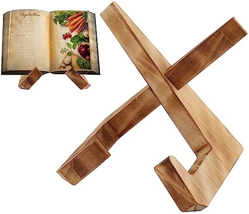 Wooden Cookbook Stand with Farmhouse Style