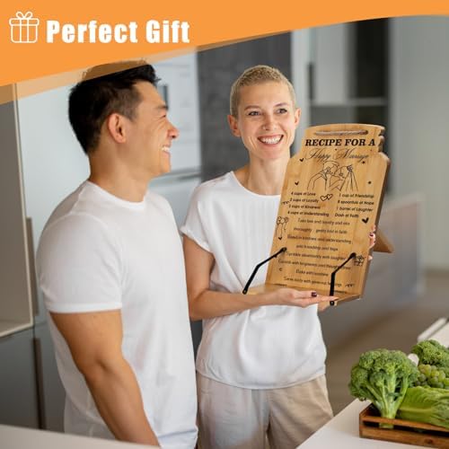Elegant Bamboo Cookbook Stand for Newlyweds