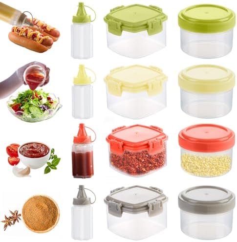 homimor 12Pack Mini Plastic Sauce Squeeze Bottles
