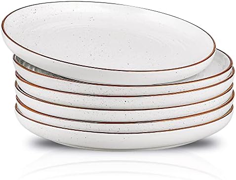 HVH Ceramic Dinner Plate Set 1025-inch White Farmhouse Style