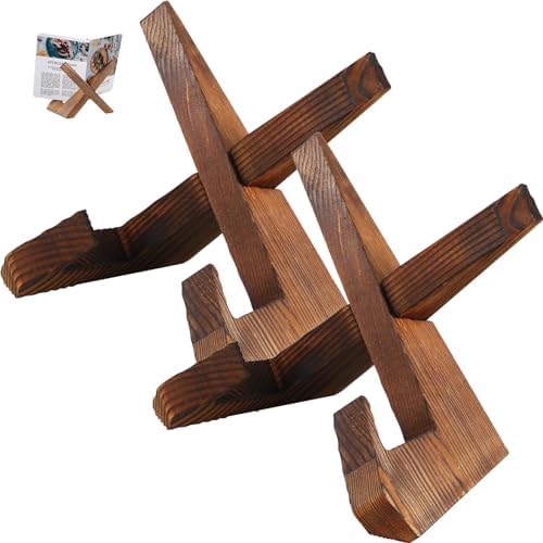 2Pcs Rustic Wooden Cookbook Stand with Detachable Design 1