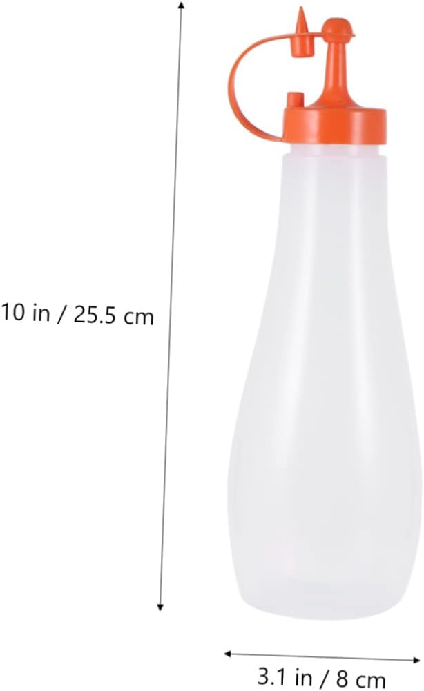 Cabilock 3-Pack Salad Dressing Squeeze Bottles Orange Kitchen Essentials